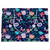 Kleurrijk exotisch  bloeschema groot cadeauzakje (Voorkant)