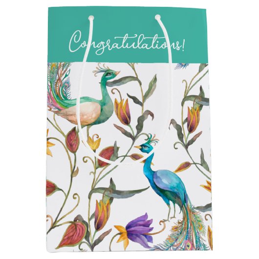 Kleurrijk exotisch patroonpatroon medium cadeauzakje (Voorkant)