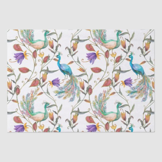 Kleurrijk exotisch patroonpatroon tissuepapier (Voorkant)