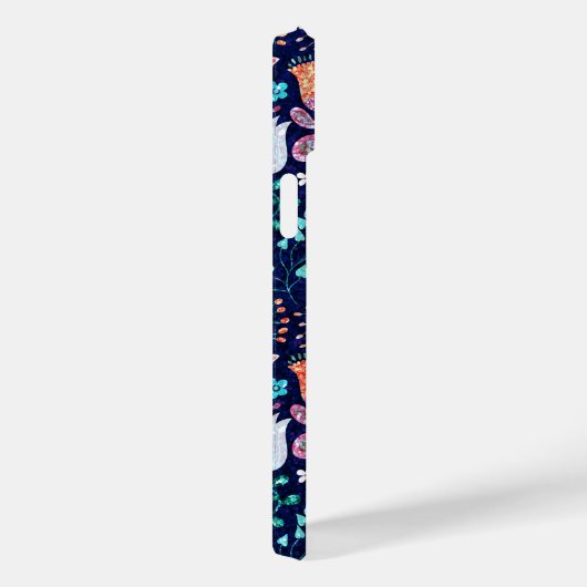 Kleurrijk exotische bloemen en vlinderbloempatroon Case-Mate iPhone case (Achterkant / Rechts)