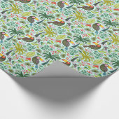 Kleurrijk exotische vogelpatroon en bloemen cadeaupapier (Hoek)