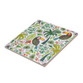 Kleurrijk exotische vogelpatroon en bloemen tegeltje (Zijkant)