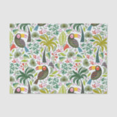 Kleurrijk exotische vogelpatroon en bloemen tissuepapier (Voorkant)