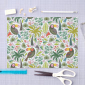 Kleurrijk exotische vogelpatroon en bloemen tissuepapier (Craft)