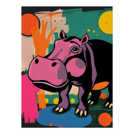 Kleurrijk expressionistisch Poster voor dierenkuns