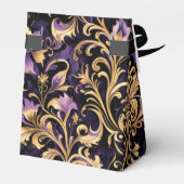 Kleurrijk, extravagant, Paars en goud Bedankdoosjes (Achterkant)