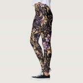 Kleurrijk, extravagant, Paars en goud Leggings (Links)