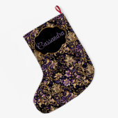 Kleurrijk, extravagant, Paarse en gouden gepersona Grote Kerstsok (Achterkant (Hangend))