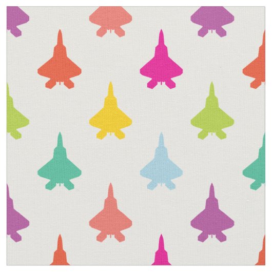Kleurrijk F-22 Raptor Fighter Jet Pattern Stof (Close Up)