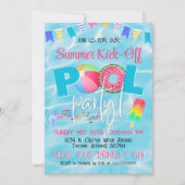 Kleurrijk Familie Vriendelijk Zomer Zwembad Feest Kaart (Voorkant)