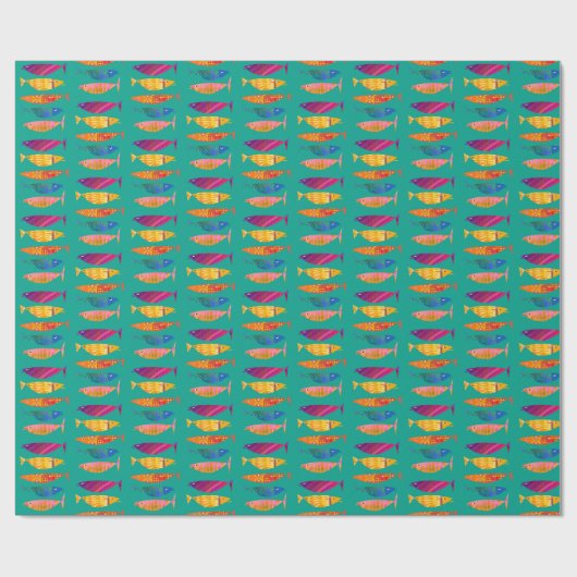 Kleurrijk Fancy vispakpapier Cadeaupapier (Vlak)