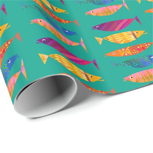 Kleurrijk Fancy vispakpapier Cadeaupapier (Rol Hoek)