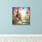 Kleurrijk fantasieland canvas afdruk (Insitu (Houten vloer))