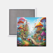 Kleurrijk fantasieland magneet (Voorkant / Achterkant)