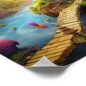Kleurrijk fantasieland poster (Hoek)