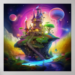 Kleurrijk fantasieland poster