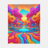 Kleurrijk Fantasielandschap Fleece Deken (Voorkant)