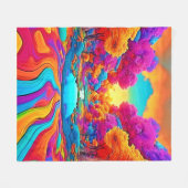Kleurrijk Fantasielandschap Fleece Deken (Voorkant (Horizontaal))