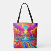 Kleurrijk Fantasielandschap Tote Bag (Achterkant)