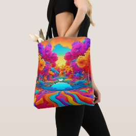 Kleurrijk Fantasielandschap Tote Bag