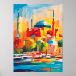Kleurrijk Fauvistisch Istanbul Hagia Sophia Kunst Poster