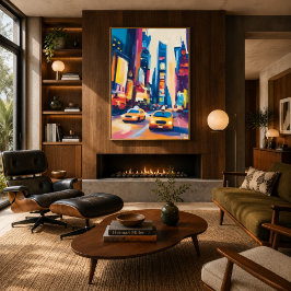 Kleurrijk Fauvistisch Nieuw-Yorkse Skyline Muurkun Poster