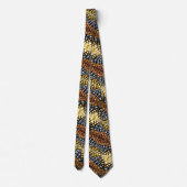 Kleurrijk fazant veer ontwerp - bruin, geel, stropdas (Achterkant)