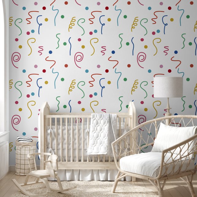 Kleurrijk Feest Confetti Patroon Behang (Kinderen)