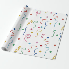 Kleurrijk Feest Confetti Patroon Cadeaupapier
