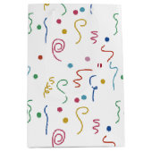 Kleurrijk Feest Confetti Patroon Medium Cadeauzakje (Voorkant)