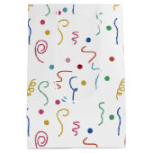 Kleurrijk Feest Confetti Patroon Medium Cadeauzakje (Achterkant)