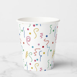 Kleurrijk Feest Confetti Patroon Papieren Bekers