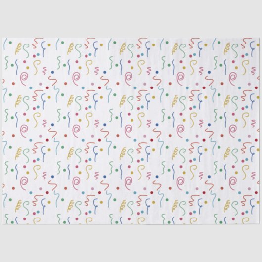 Kleurrijk Feest Confetti Patroon Tissuepapier (Voorkant)