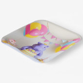 Kleurrijk feest met Schattig nijlpaard Papieren Bordje (Gebogen)