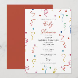 Kleurrijk Feestconfetti Baby Shower Kaart