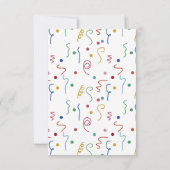 Kleurrijk feestconfetti met aangepaste naam bedankkaart (Achterkant)