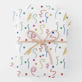 Kleurrijk Feestconfetti Patroon Inpakpapier Vel