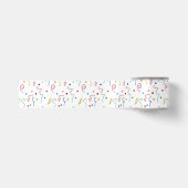 Kleurrijk Feestconfetti Patroon Satijnen Lint (Voorkant)