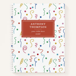 Kleurrijk feestconfettipatroon notitieboek