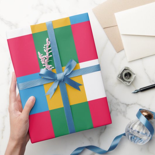 Kleurrijk feestelijk schaakbord cadeaupapier (Geschenken)