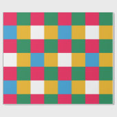 Kleurrijk feestelijk schaakbord cadeaupapier (Vlak)