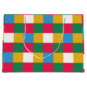 Kleurrijk feestelijk schaakbord groot cadeauzakje (Voorkant)