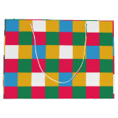 Kleurrijk feestelijk schaakbord groot cadeauzakje (Achterkant)