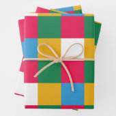 Kleurrijk feestelijk schaakbord inpakpapier vel (In situ)