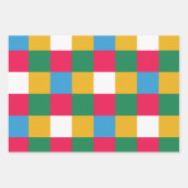Kleurrijk feestelijk schaakbord inpakpapier vel (Voorkant)