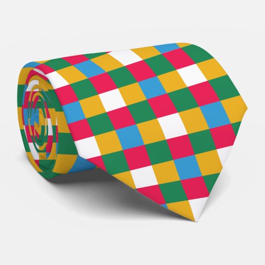 Kleurrijk feestelijk schaakbord stropdas (Opgerold)