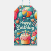 Kleurrijk & Feestelijk Verjaardagsfeest Cadeaulabel (Achterkant)