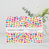 Kleurrijk feestgejuich feestdagenkaart (Staand voorkant)