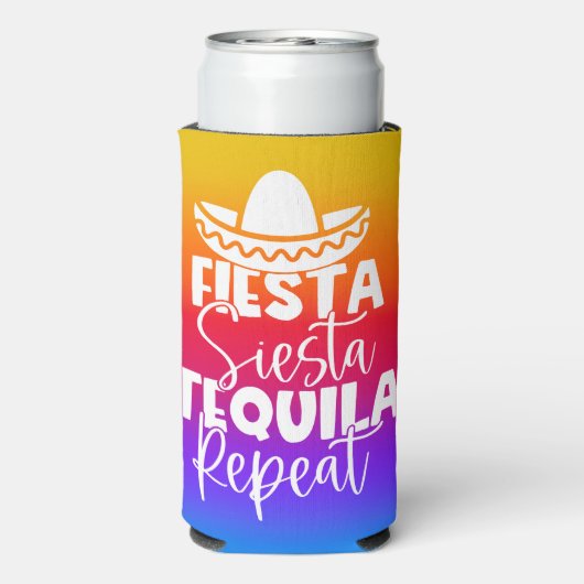 Kleurrijk feestje op maat seltzer blikjeskoeler (Seltzer Achterkant)