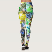 Kleurrijk Festive Floating Tegel Artwork Leggings (Achterkant)